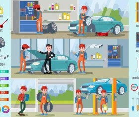 Creative auto infographic template vector 02