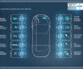 Creative auto infographic template vector 03