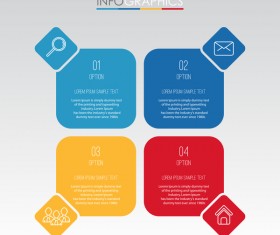 Creative infographic labels vector material 05