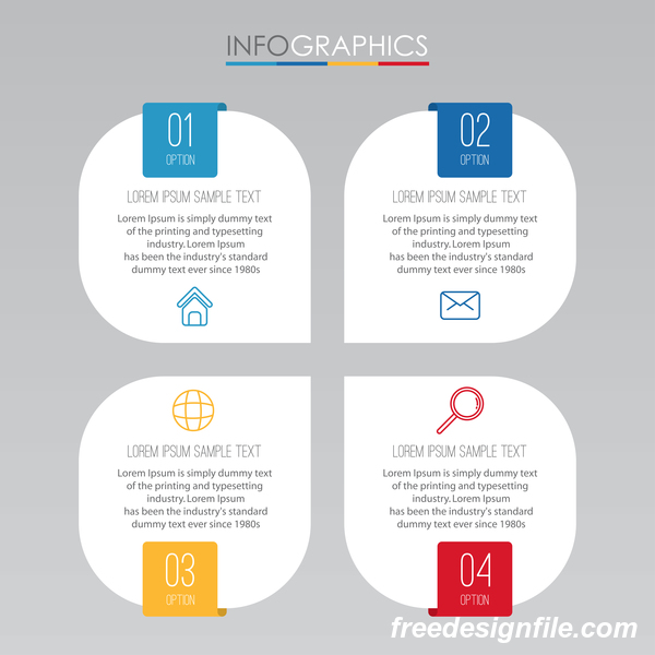 Creative infographic labels vector material 08