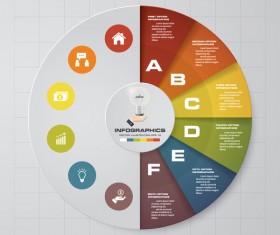 Creative round infgraphic vector template 01