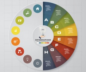 Creative round infgraphic vector template 02