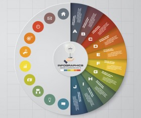 Creative round infgraphic vector template 03