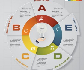 Creative round infgraphic vector template 04