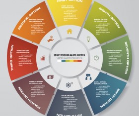 Creative round infgraphic vector template 05