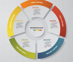 Creative round infgraphic vector template 08