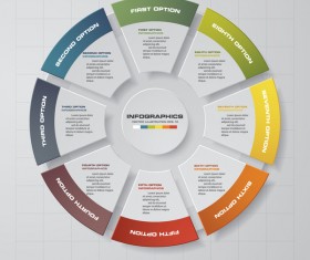 Creative round infgraphic vector template 09