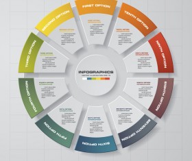 Creative round infgraphic vector template 10