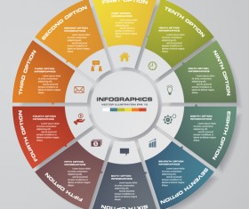 Creative round infgraphic vector template 13