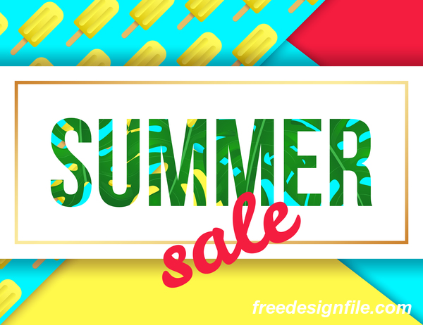 Creative summer sale poster template vectors 01