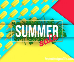 Creative summer sale poster template vectors 02