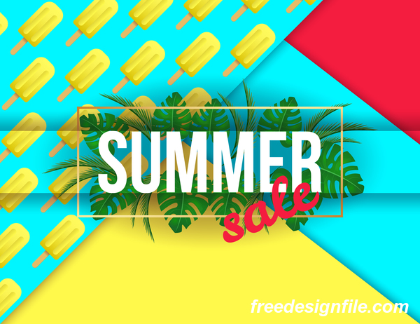 Creative summer sale poster template vectors 02
