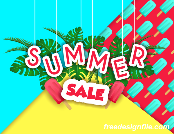Creative summer sale poster template vectors 03
