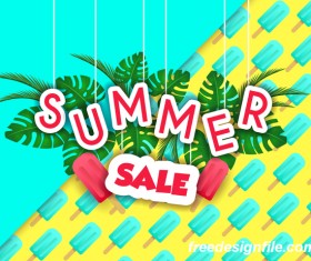 Creative summer sale poster template vectors 06