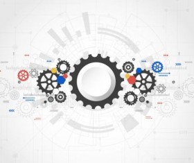 Creative technology background with gear vectors 01