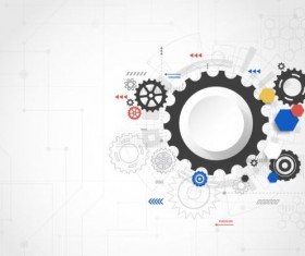 Creative technology background with gear vectors 02
