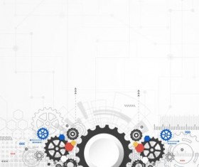 Creative technology background with gear vectors 03
