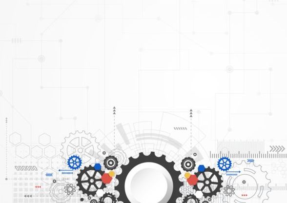 Creative technology background with gear vectors 03