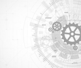 Creative technology background with gear vectors 06