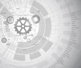 Creative technology background with gear vectors 07