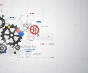 Creative technology background with gear vectors 08