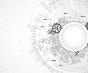 Creative technology background with gear vectors 09