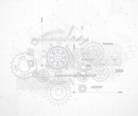 Creative technology background with gear vectors 10