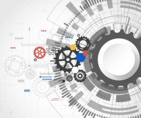 Creative technology background with gear vectors 11