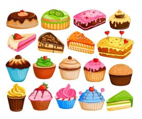Cupcake design vector set 03