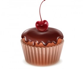 Cupcake with cheey vector