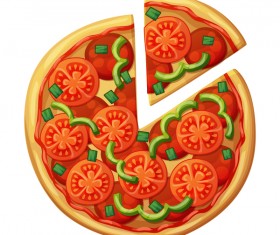 Delicious pizza design vector material 03