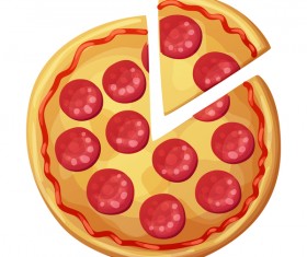 Delicious pizza design vector material 04