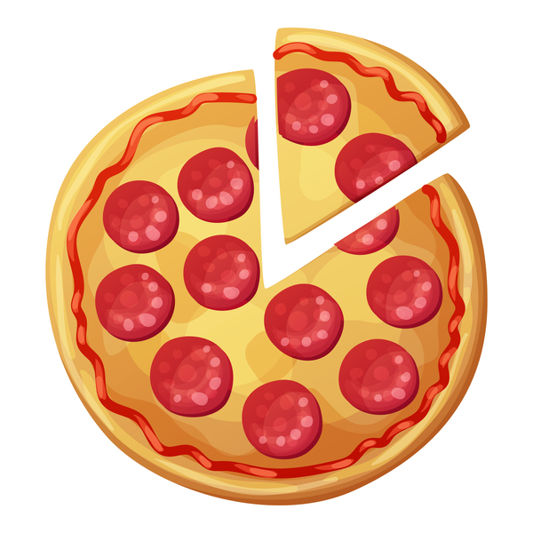 Delicious pizza design vector material 04
