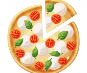 Delicious pizza design vector material 06