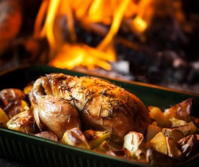 Delicious roasted whole chicken HD picture