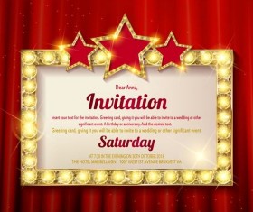 Diamond frame with red star vector material 01