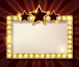 Diamond frame with red star vector material 02