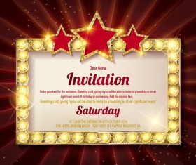 Diamond frame with red star vector material 03