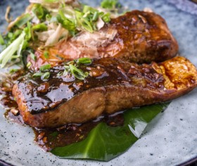 Different practices delicious fish dishes Stock Photo 06