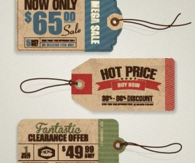 Discount sale tag retro styles vector 05