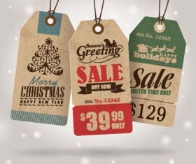 Discount sale tag retro styles vector 08
