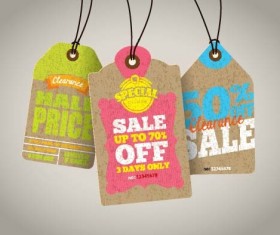 Discount sale tag retro styles vector 12