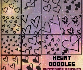 Doodle heart photoshop brushes
