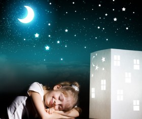 Dreaming little girl Stock Photo
