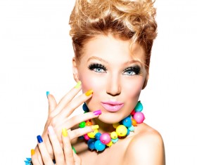 Dress up makeup fashion ladies Stock Photo