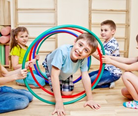 Drilling circles of children HD picture