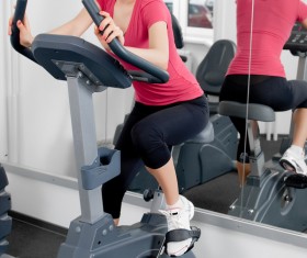 Dynamic cycling girl Stock Photo 01