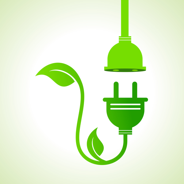 Ecological energy conservation logo vector