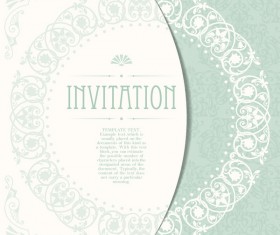 Elegant floral decor with invitation card vectors 01
