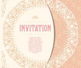 Elegant floral decor with invitation card vectors 02